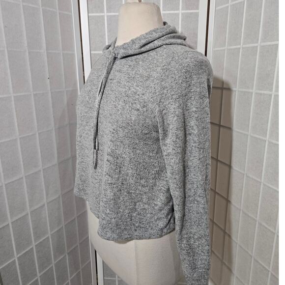 Torrid Super Soft Plush Midi Cropped Cozy Grey Hoodie Hooded Top Size: 00X (10) - Picture 7 of 9